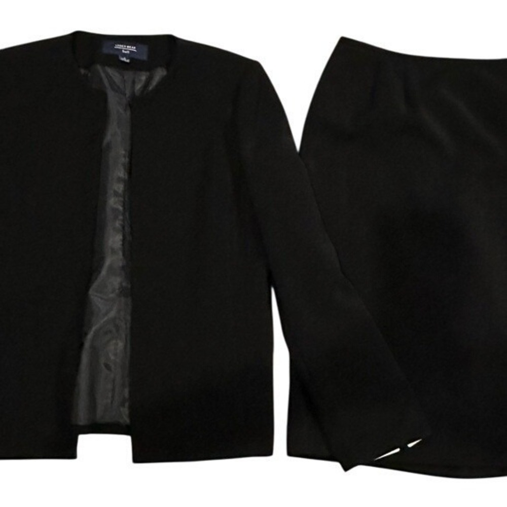 Jones Wear Black Skirt Suit Set Career Business Professional‎ Women's